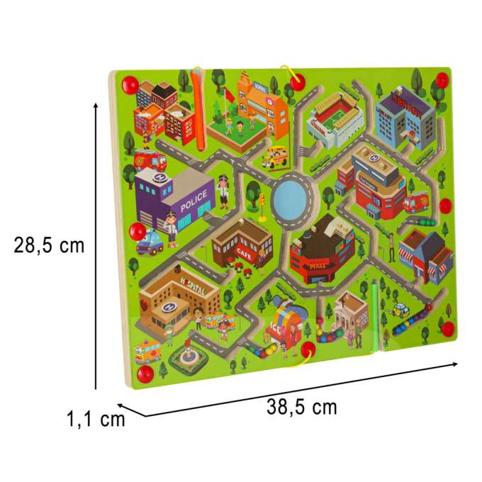 Magnetic game maze balls city