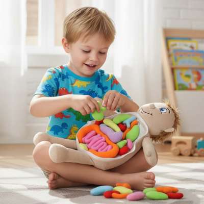 Mascot doll learning anatomy boy