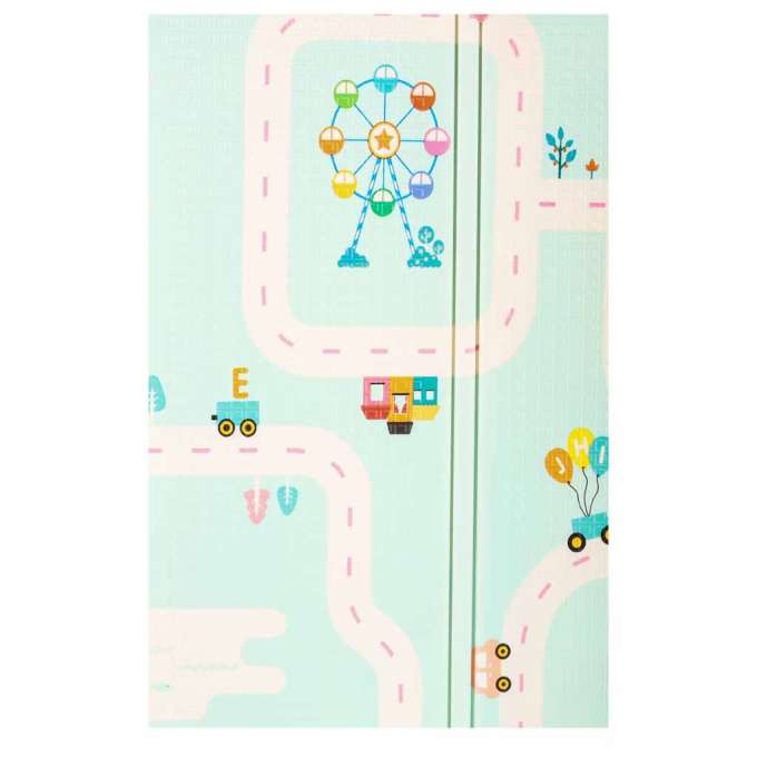 Mata edukacyjna piankowa dwustronna składana pandy ulica 180 x 200cm