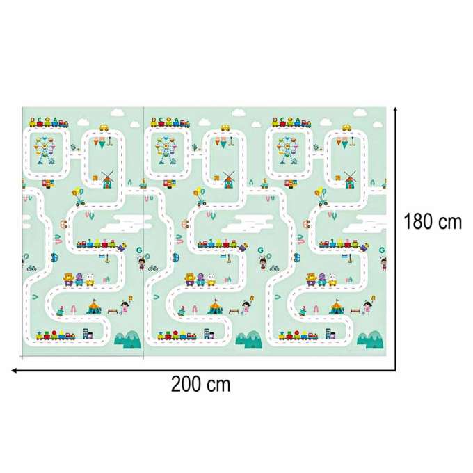 Mata edukacyjna piankowa dwustronna składana pandy ulica 180 x 200cm