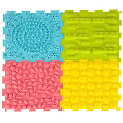 Mata sensoryczna puzzle montessori do masażu stóp 8 elementów pastelowe