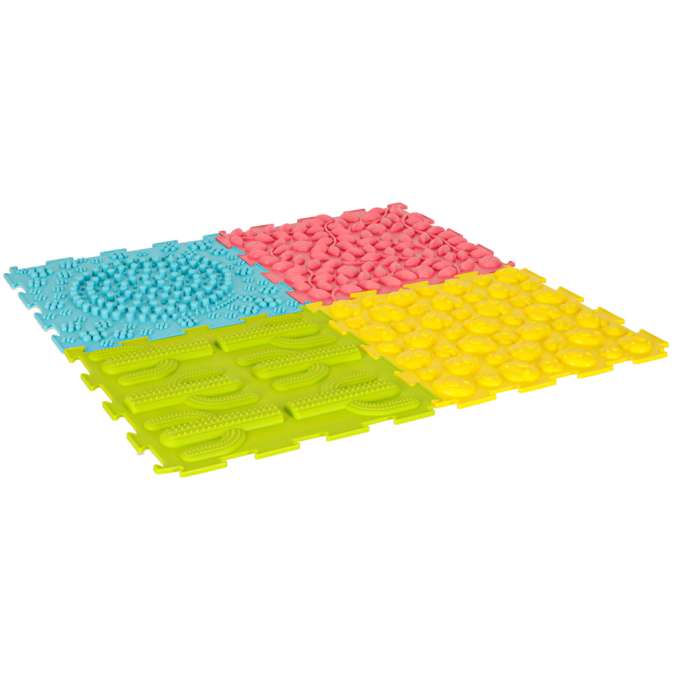 Mata sensoryczna puzzle montessori do masażu stóp 8 elementów pastelowe