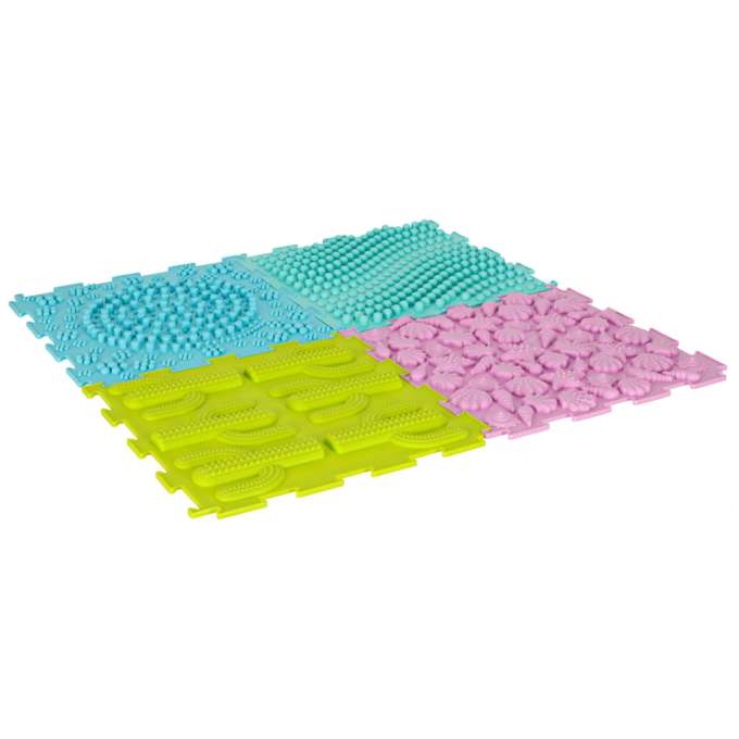 Mata sensoryczna puzzle montessori do masażu stóp 8 elementów pastelowe
