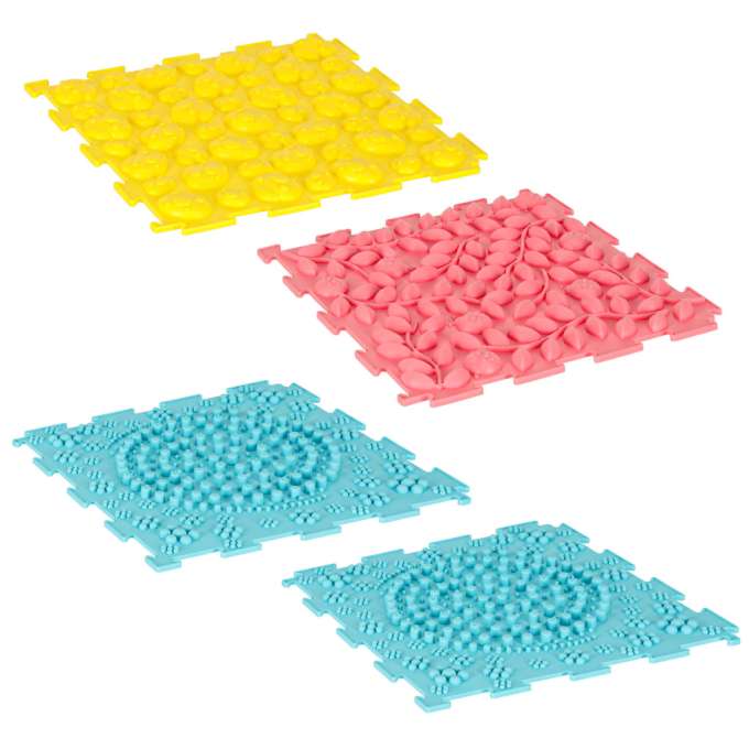 Mata sensoryczna puzzle montessori do masażu stóp 8 elementów pastelowe