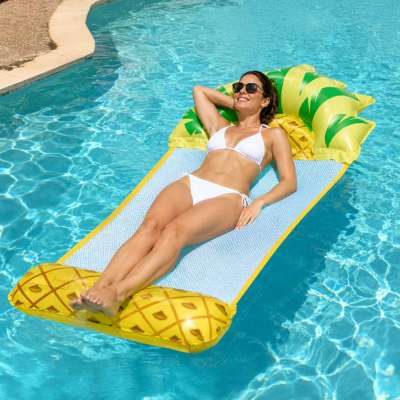 Materac dmuchany plażowy hamak wodny leżak fotel krzesło do pływania basenu ananas