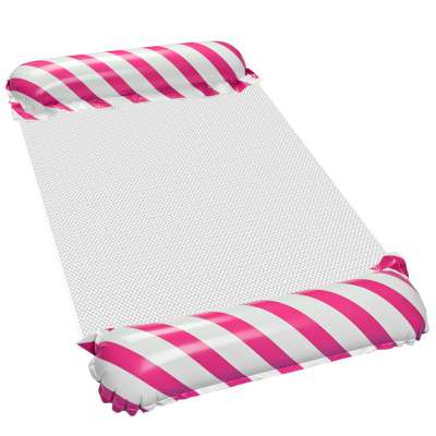 Inflatable beach mattress hammock water lounger chair swimming pool pink
