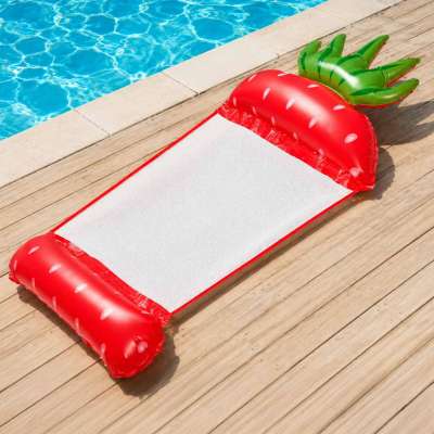 Materac dmuchany plażowy hamak wodny leżak fotel krzesło do pływania basenu truskawka
