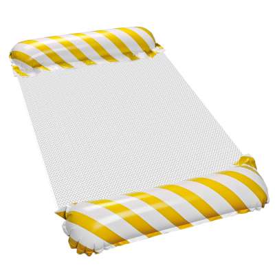 Inflatable beach mattress hammock water lounger chair swimming pool yellow