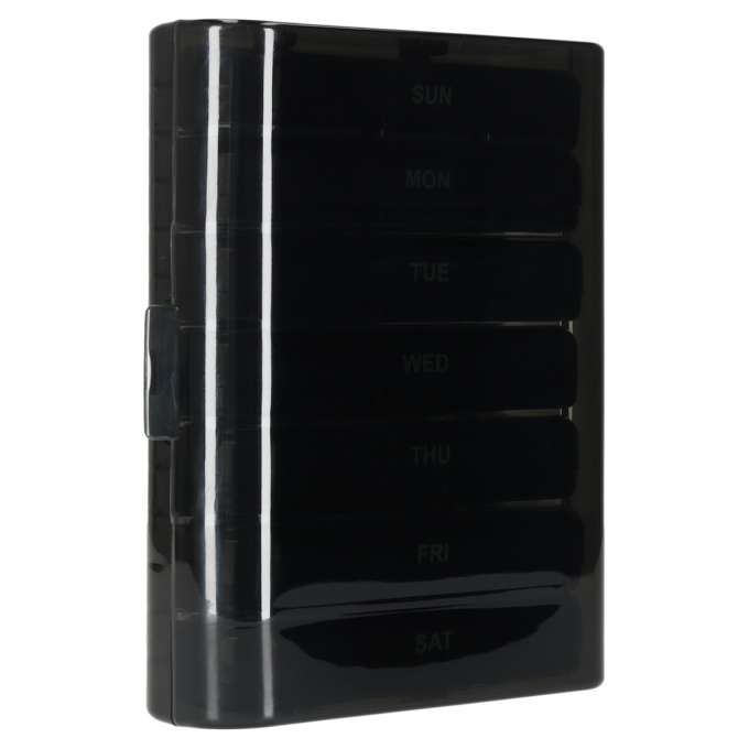 Medicine pill organiser container black