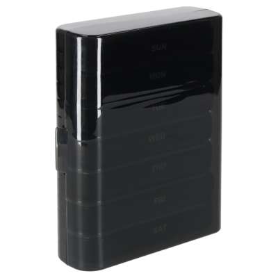 Medicine pill organiser container black