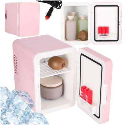 Mini Electric Car Travel Fridge – 4L Pink 2-in-1 Cooling &amp; Heating  For Food, Cosmetics