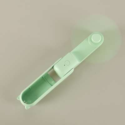 Mini hand fan foldable USB green