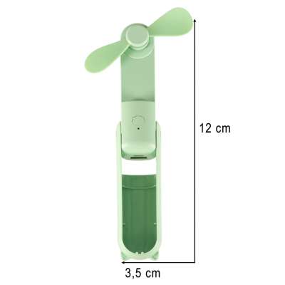 Mini hand fan foldable USB green