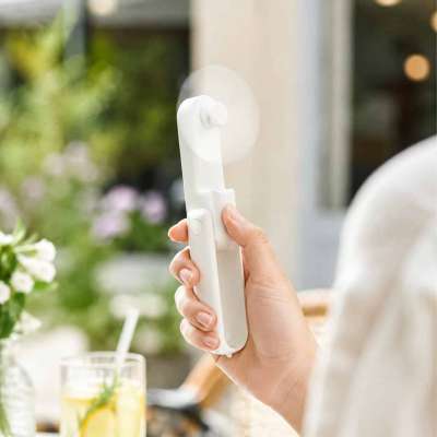Mini hand fan foldable USB white