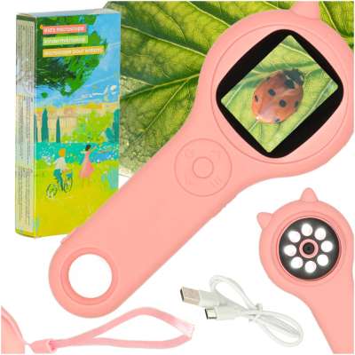 Optical microscope digital loupe 500x 2Mpx pink