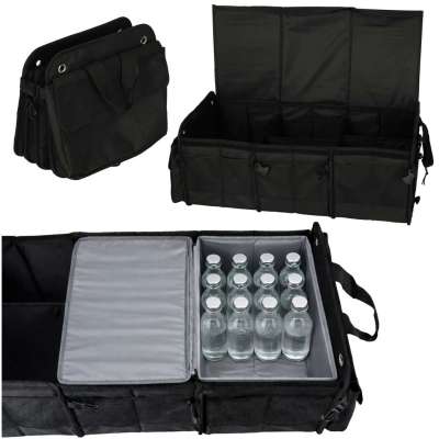 Organizer do bagażnika kufer do samochodu z chłodzeniem 3 komory z torbą termiczną XXL 37x75x32cm 