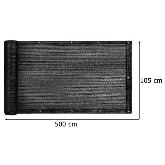 Osłona balkonowa LUARO mata maskująca siatka cieniująca na balkon taras 150g/m2 105x500cm UV