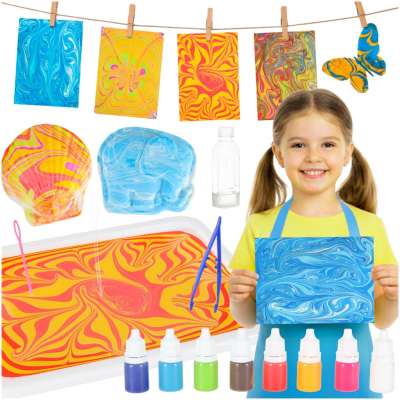 Painting on water ebru creative art kit accessories 8 colors