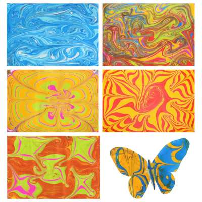 Painting on water ebru creative art set accessories 12 colors