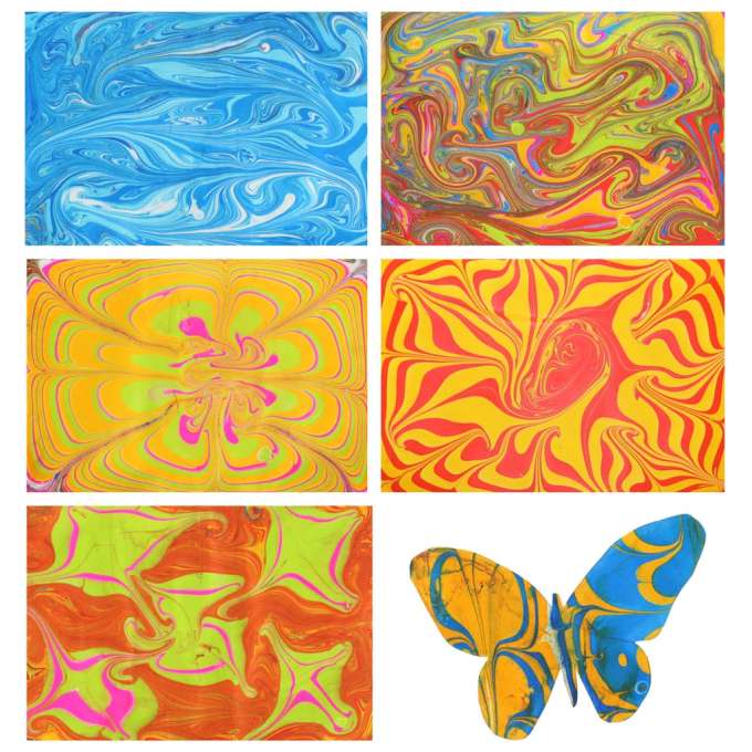 Painting on water ebru creative art set accessories 12 colors