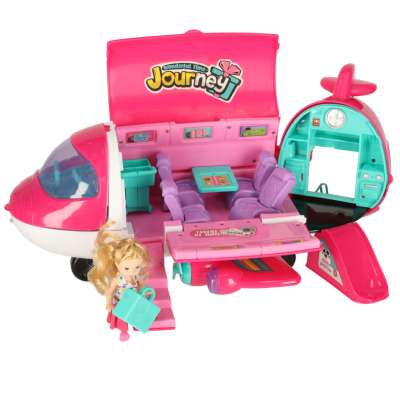 Passenger doll aeroplane 2in1 accessories pink