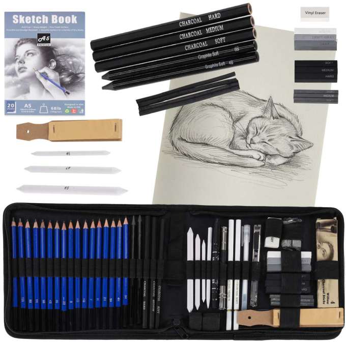 Pencils for sketching drawing art set 54 pieces