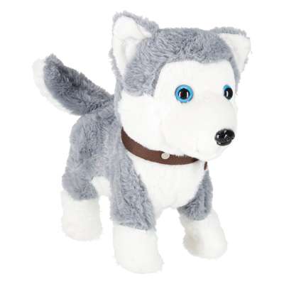 Piesek interaktywny na smyczy ruch dźwięk husky