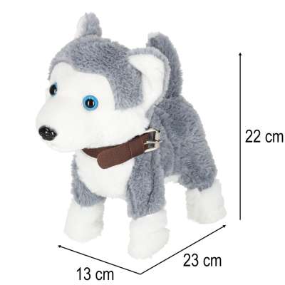 Piesek interaktywny na smyczy szczeka chodzi rusza ogonem Husky