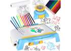 Projector projector drawing table cards markers crayons blue 1
