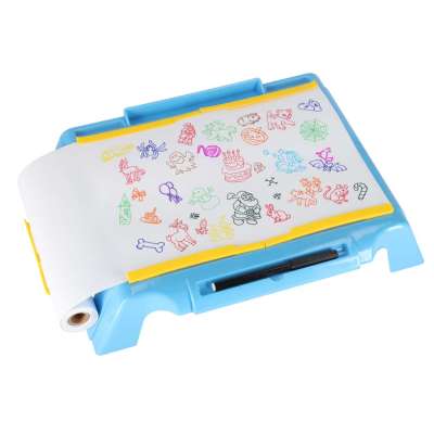 Projector projector drawing table cards markers crayons blue