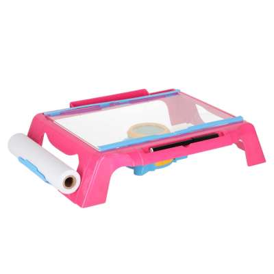 Projector projector drawing table cards markers crayons pink