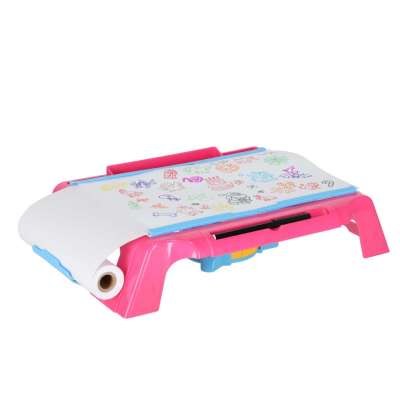 Projector projector drawing table cards markers crayons pink