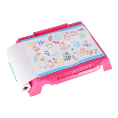 Projector projector drawing table cards markers crayons pink