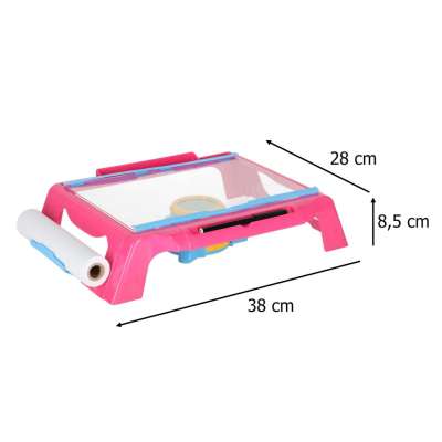 Projector projector drawing table cards markers crayons pink