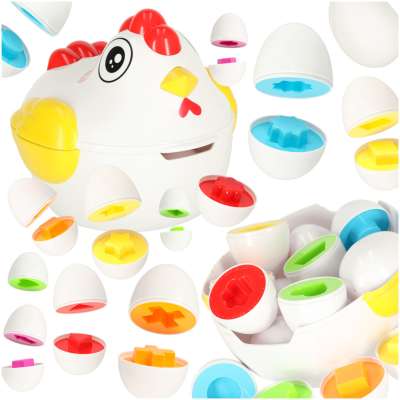 Puzzle blocks eggs montessori shapes hen