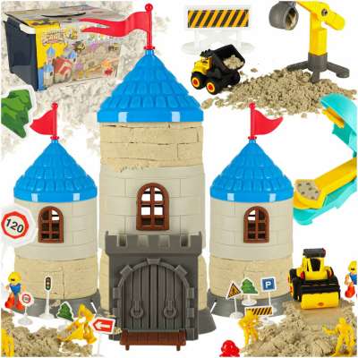 Sand for children 1100g castle vehicles molds figures creative set