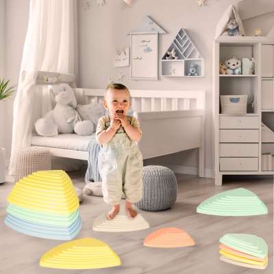 Ścieżka sensoryczna kamienie rzeczne do treningu równowagi podłoga to lawa gra 11 elementów pastelowa