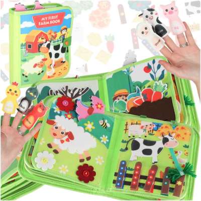 Sensory educational manipulative farm booklet