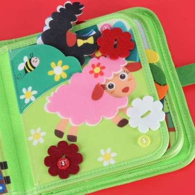 Sensory educational manipulative farm booklet