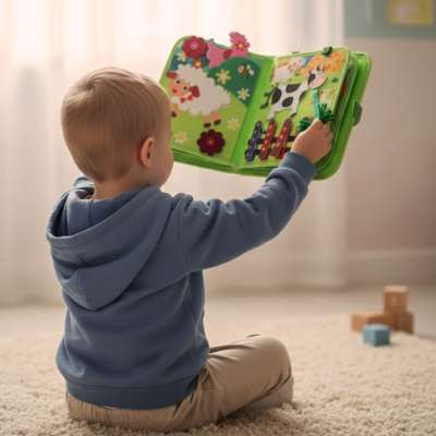 Sensory educational manipulative farm booklet