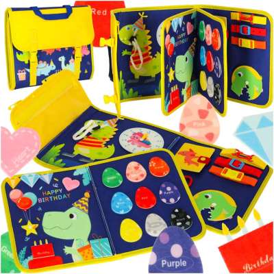 Sensory manipulation board montessori backpack case blue