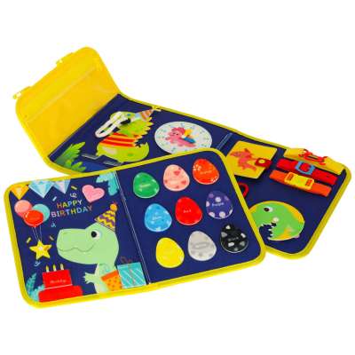 Sensory manipulation board montessori backpack case blue