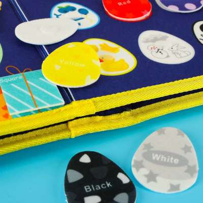 Sensory manipulation board montessori backpack case blue