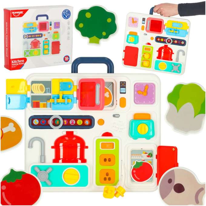 Sensory manipulation board montessori kitchen clock light sound