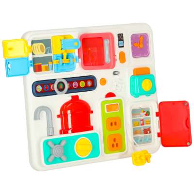 Sensory manipulation board montessori kitchen clock light sound