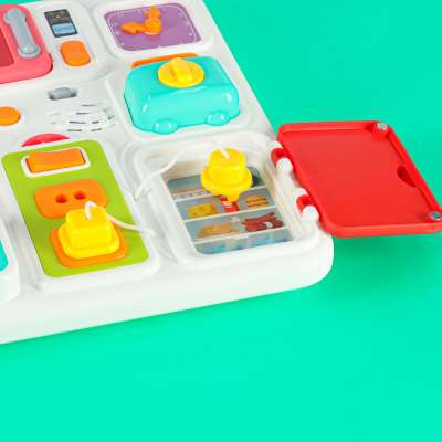 Sensory manipulation board montessori kitchen clock light sound