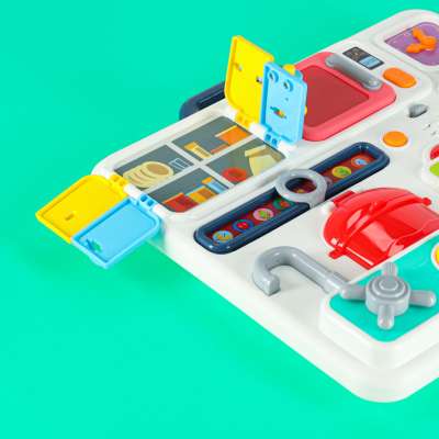 Sensory manipulation board montessori kitchen clock light sound