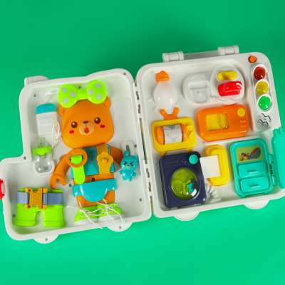 Sensory montessori manipulative board montessori case knobs teddy bear XXL light sound