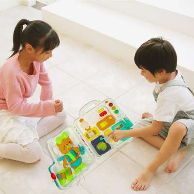 Sensory montessori manipulative board montessori case knobs teddy bear XXL light sound