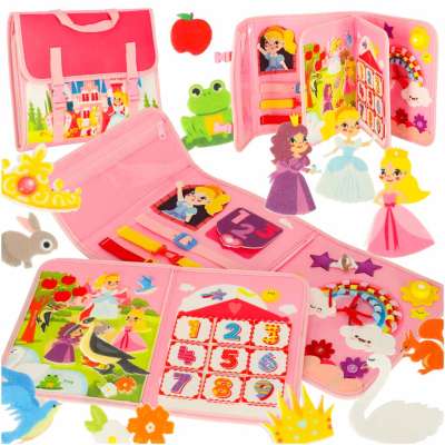 Sensory sensory montessori manipulative board backpack case pink
